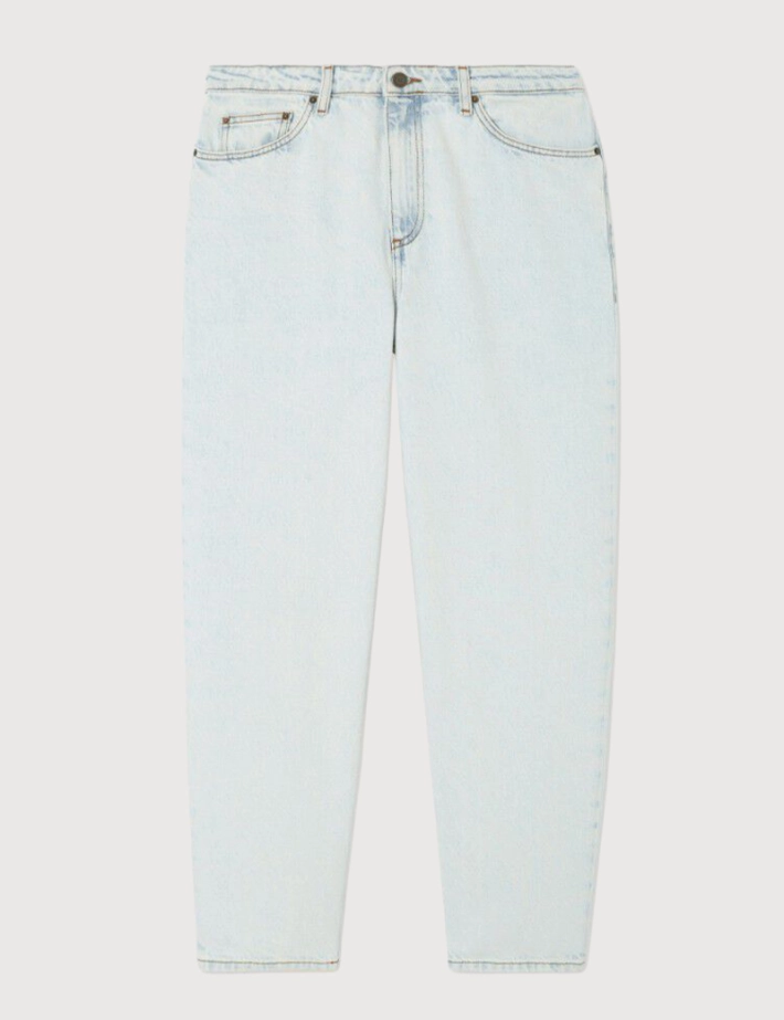 American Vintage Jean Homme Droit Taille Basse Joybird Bleu Clair - 7