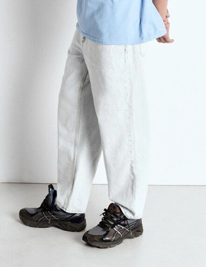 American Vintage Jean Homme Droit Taille Basse Joybird Bleu Clair - 3
