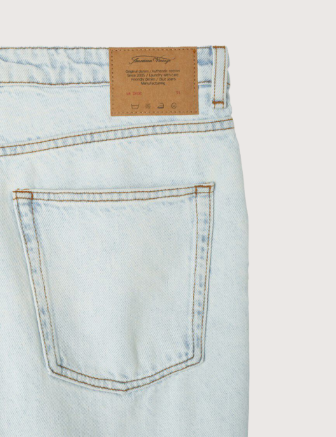 American Vintage Jean Homme Droit Taille Basse Joybird Bleu Clair - 8