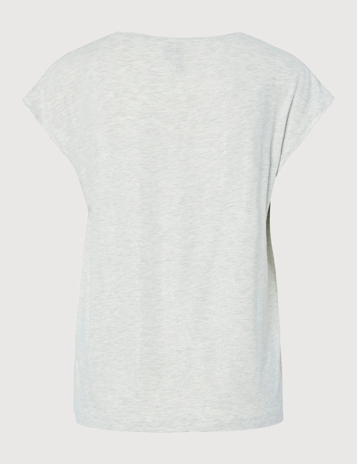 PIECES T-shirt Femme Manches Courtes Alice Glitter Gris