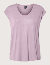 PIECES T-shirt Femme Manches Courtes Alice Glitter Violet