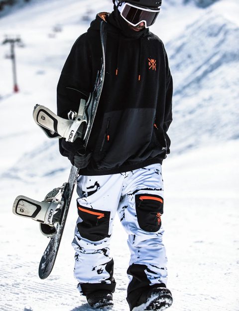 WATTS Sweat Polaire Play Noir Orange Fluo - 4