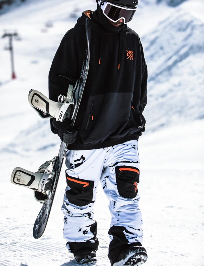 WATTS Sweat Polaire Play Noir Orange Fluo - 4