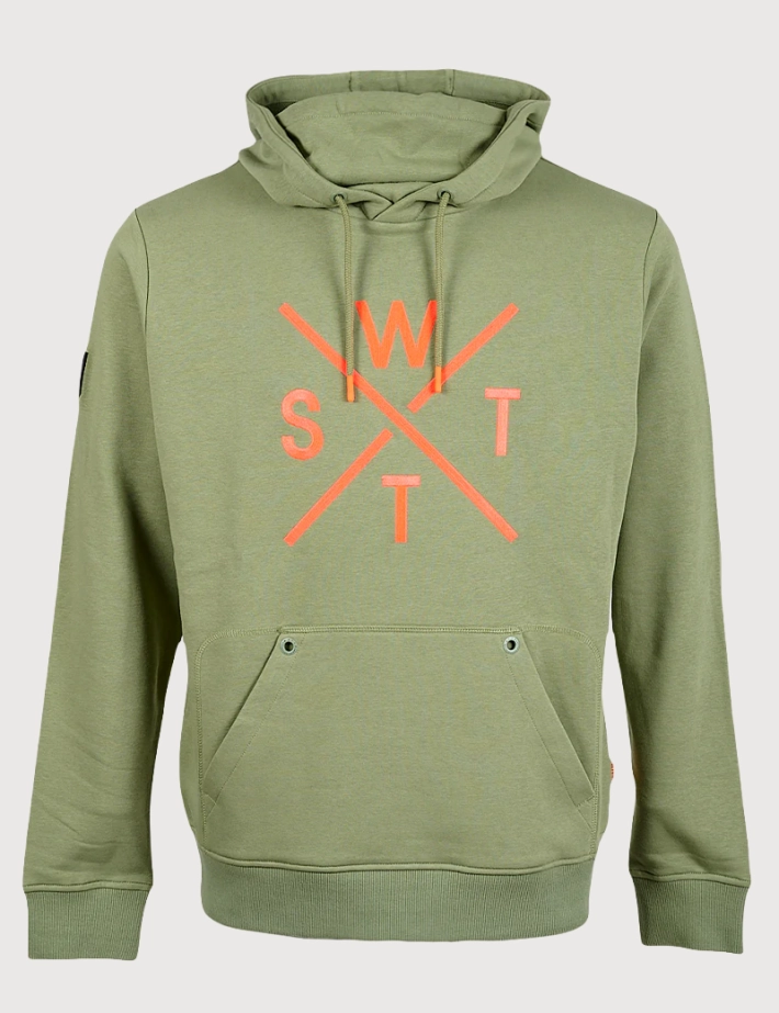 WATTS Sweat à Capuche Logo Brodé Olive Unisex