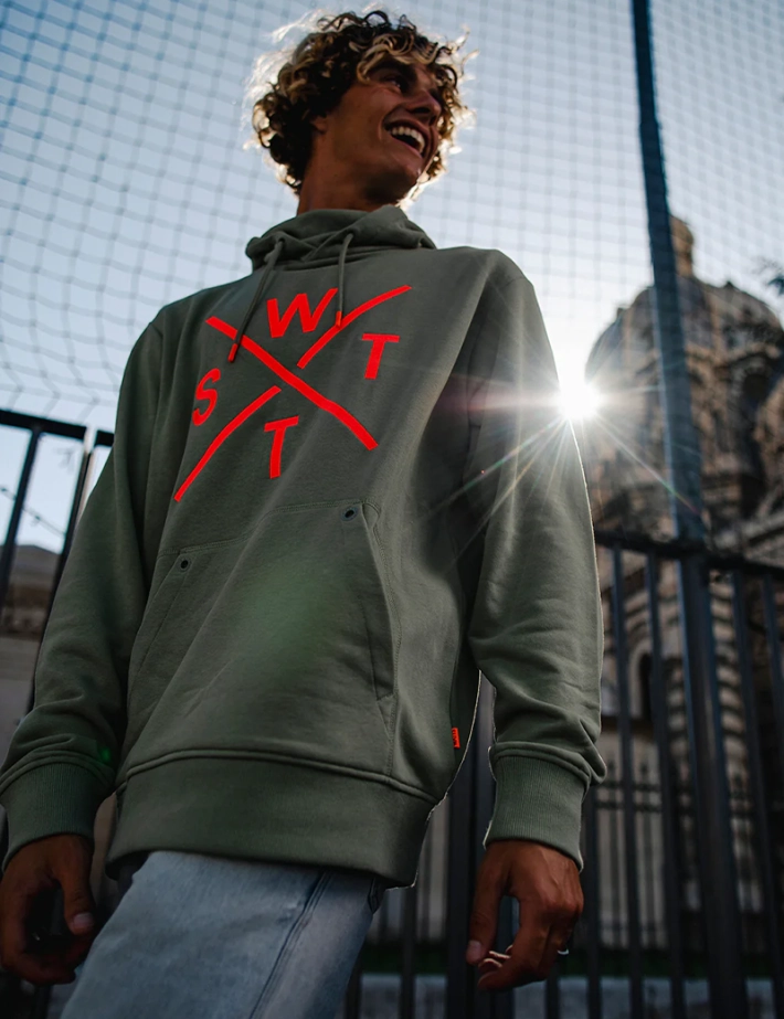 WATTS Sweat à Capuche Logo Brodé Olive Unisex - 2