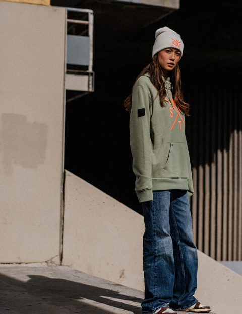 WATTS Sweat à Capuche Logo Brodé Olive Unisex - 3