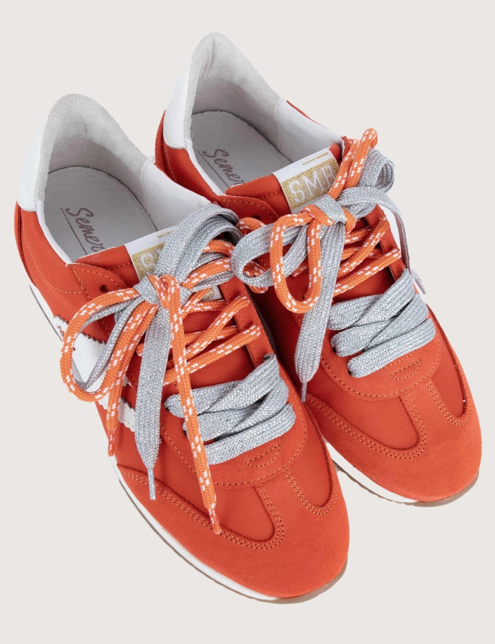 SEMERDJIAN Baskets Basses June D479 Double Lacets Daim Orange SS26 - 2