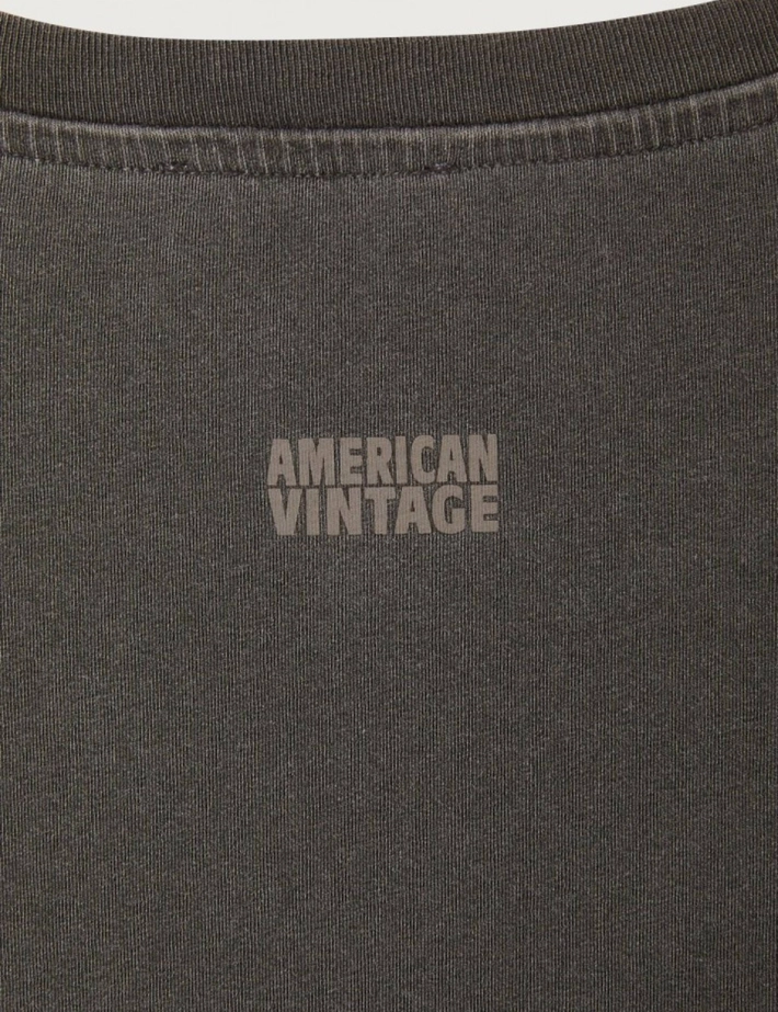 American Vintage T-shirt Femme Col U Pymaz Carbone Vintage - 4