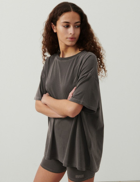 American Vintage T-shirt Femme Col U Pymaz Carbone Vintage - 5