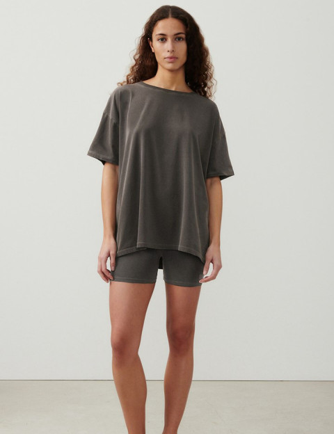 American Vintage T-shirt Femme Col U Pymaz Carbone Vintage - 6