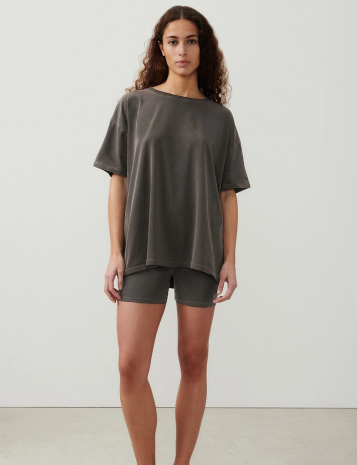 American Vintage T-shirt Femme Col U Pymaz Carbone Vintage - 6