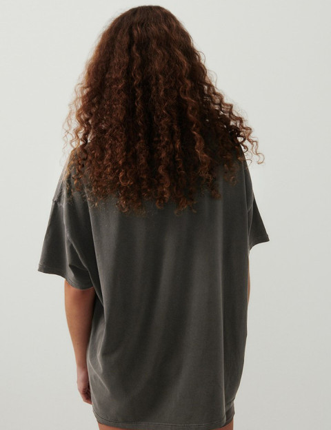 American Vintage T-shirt Femme Col U Pymaz Carbone Vintage - 8