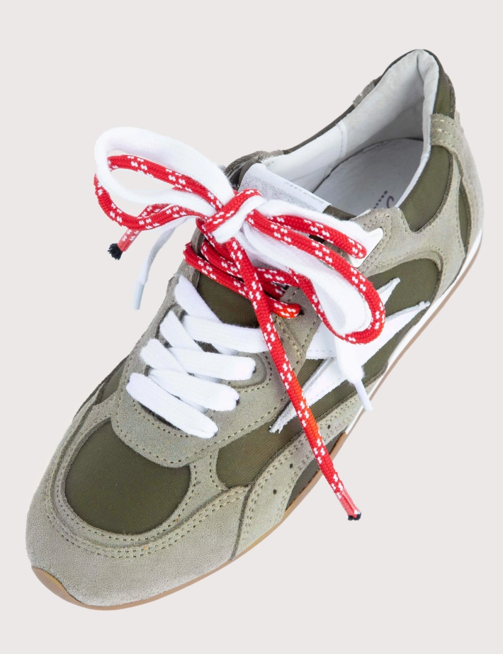 SEMERDJIAN Baskets Basses Nelson D511 Double Lacets Blanc Kaki SS26 - 2