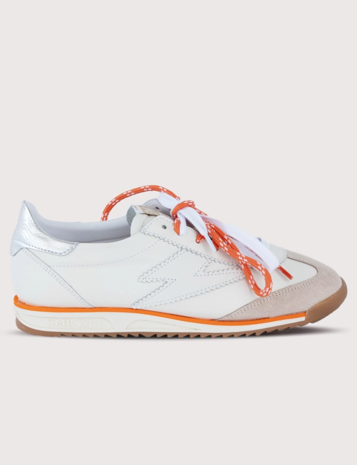 SEMERDJIAN Baskets Basses Joyce D187 Double Lacets Blanc Orange SS26