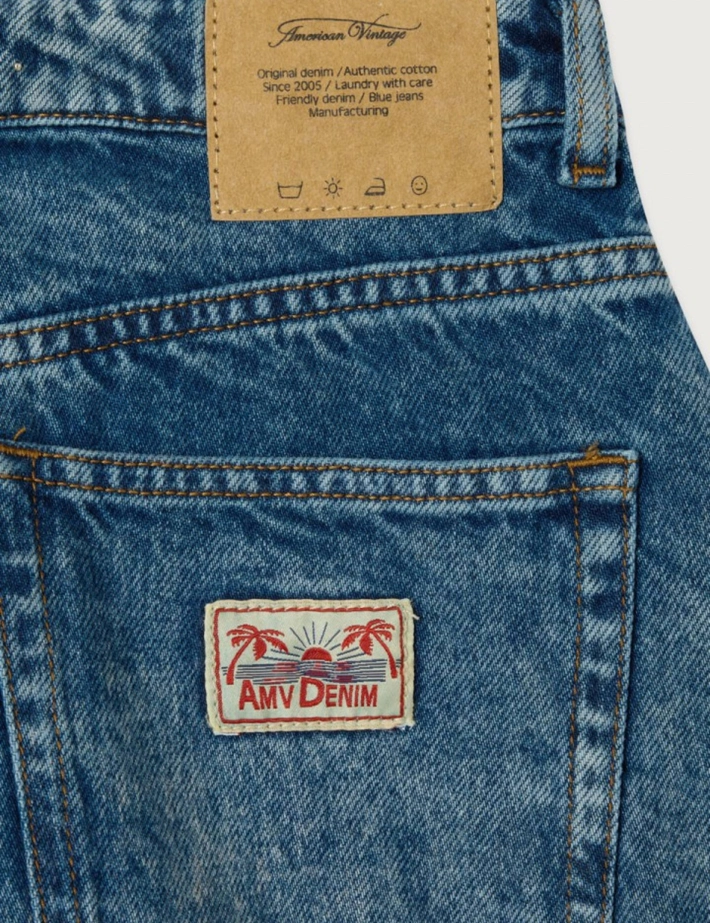 American Vintage Short Court Femme Joybird en Jean Stone - 2