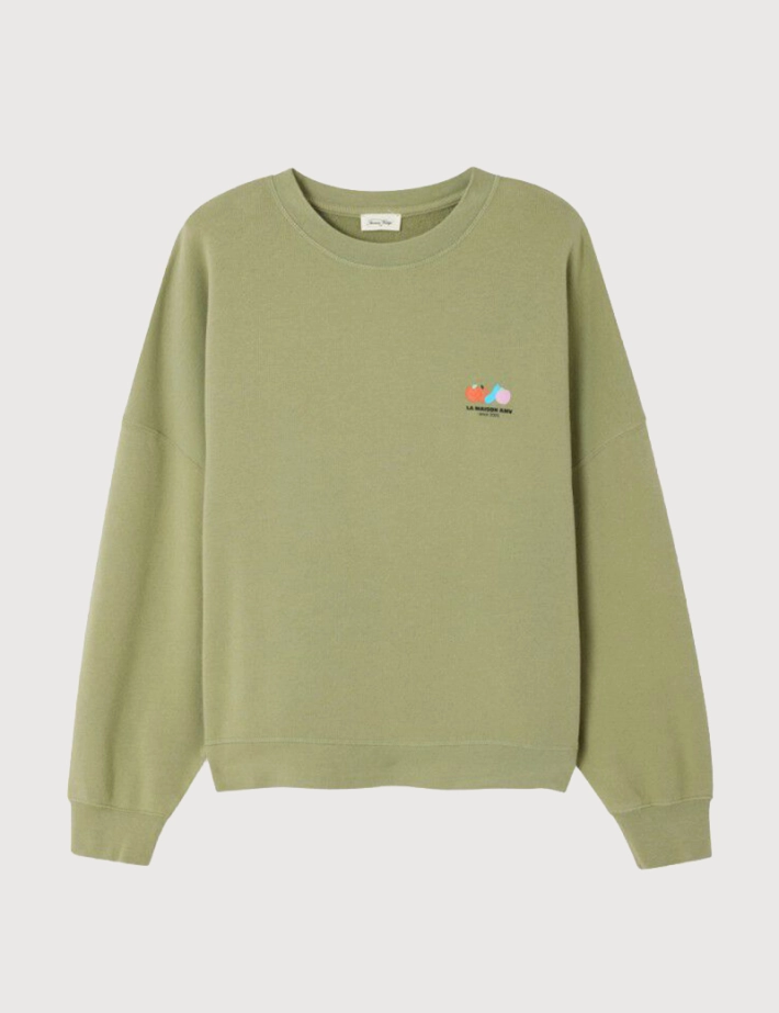 American Vintage Sweat Femme Col Rond Atubay Kaki