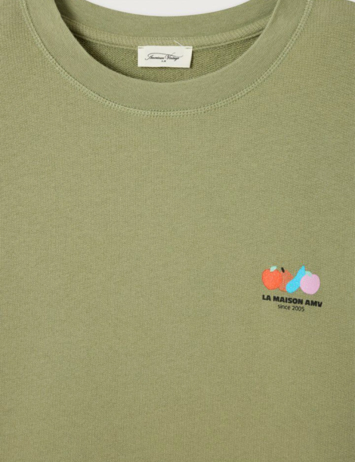 American Vintage Sweat Femme Col Rond Atubay Kaki - 2