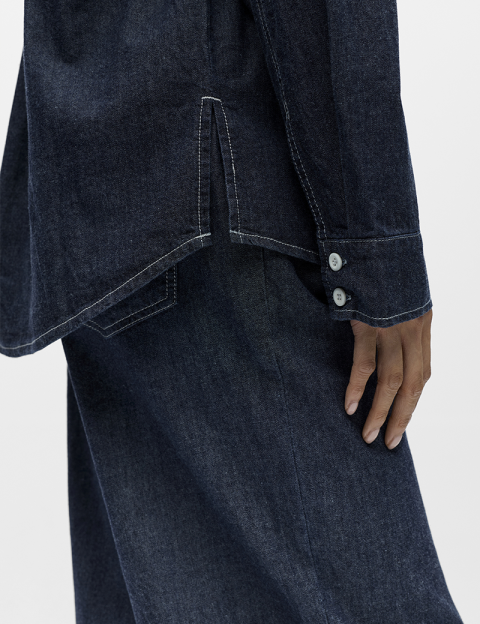 OBJECT Chemise Femme Gina Bleu Foncé Denim - 6