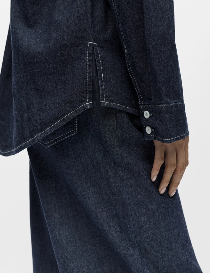 OBJECT Chemise Femme Gina Bleu Foncé Denim - 6