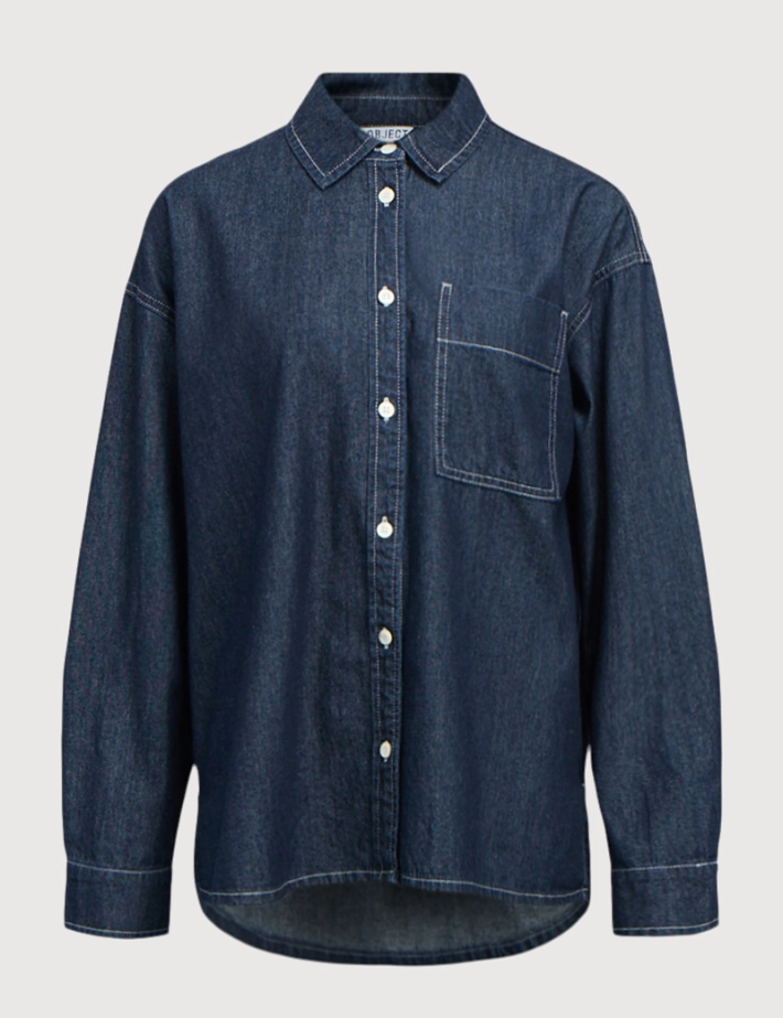 OBJECT Chemise Femme Gina Bleu Foncé Denim