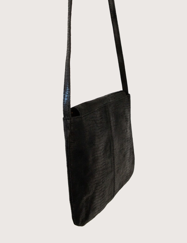 PIECES Sac Cuir Totally Large Party Noir snake - 3