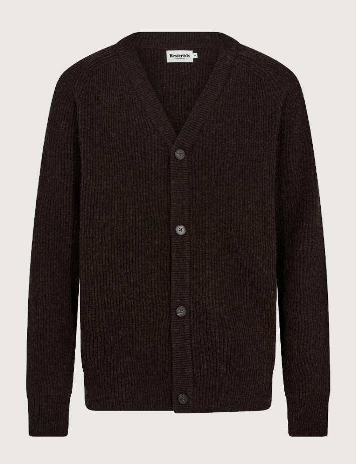 Resteröds Cardigan Homme en Maille Kyle Marron - 2