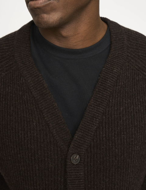 Resteröds Cardigan Homme en Maille Kyle Marron - 4