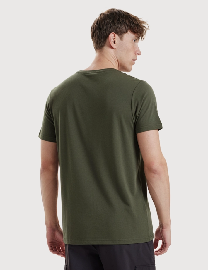 Resteröds T-shirt Homme Col Rond Bamboo Kaki - 3
