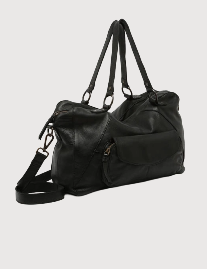 PIECES Sac à Main Fatima en Cuir Noir - 2