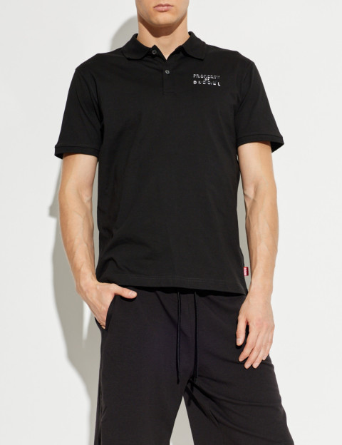 DIESEL Polo Homme Manches Courtes Rejust Logo Cœur V2 Noir - 6