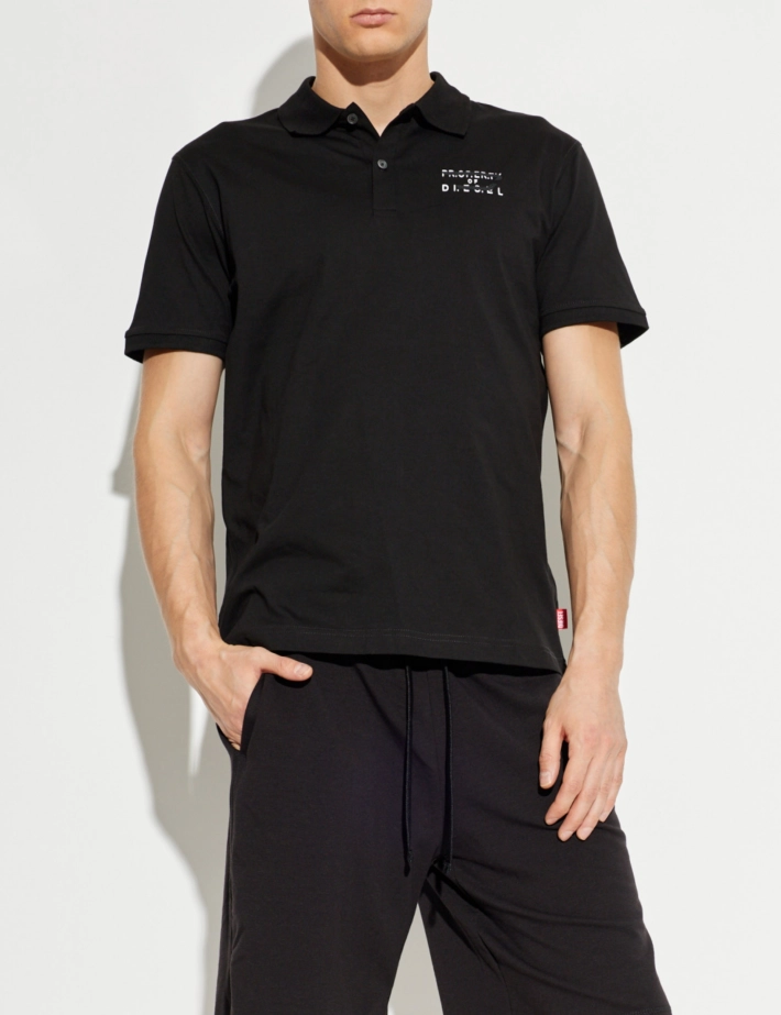 DIESEL Polo Homme Manches Courtes Rejust Logo Cœur V2 Noir - 6