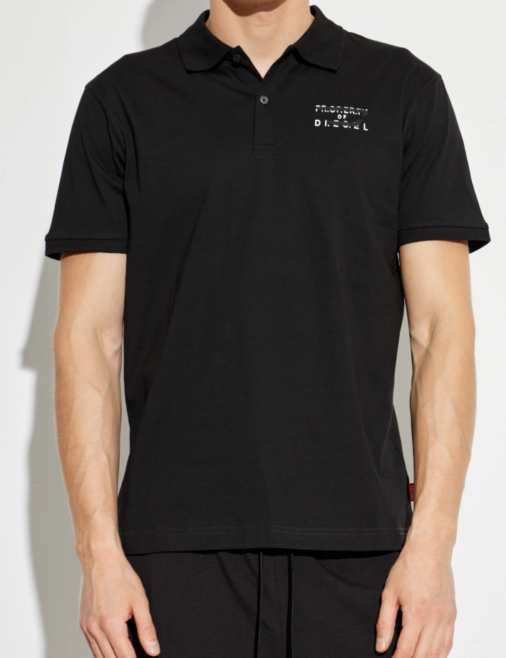 DIESEL Polo Homme Manches Courtes Rejust Logo Cœur V2 Noir - 3