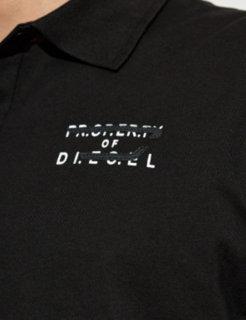 DIESEL Polo Homme Manches Courtes Rejust Logo Cœur V2 Noir - 5