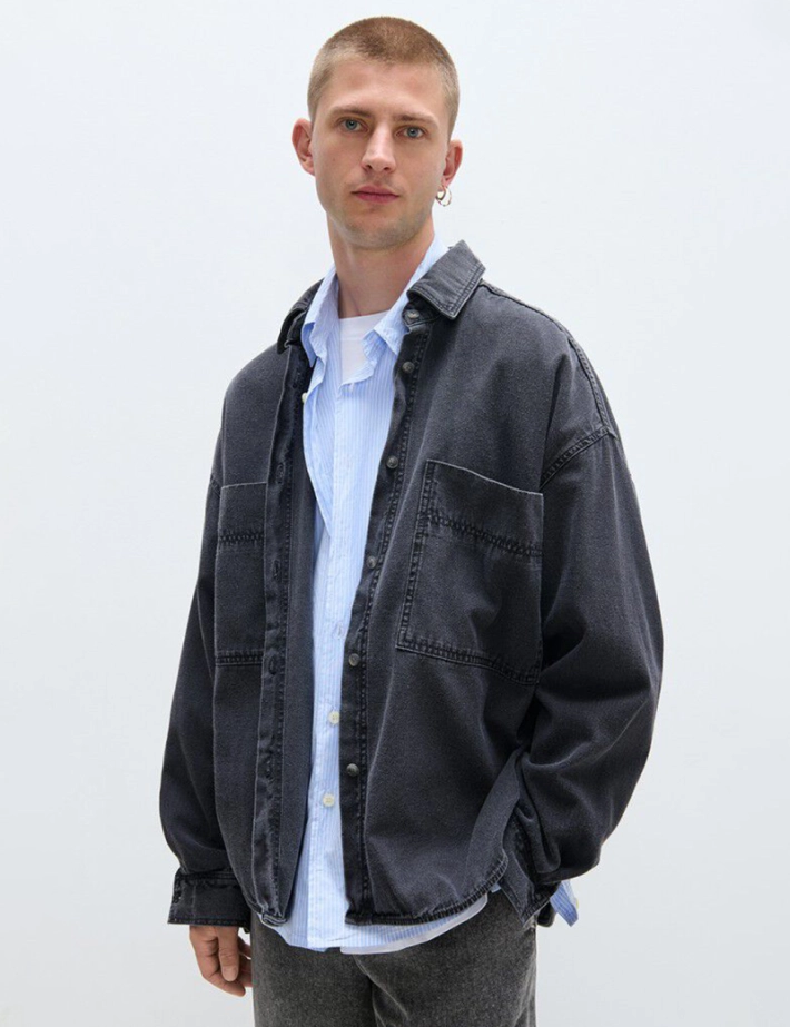 American Vintage Chemise Homme Denim Jazy Noir - 2