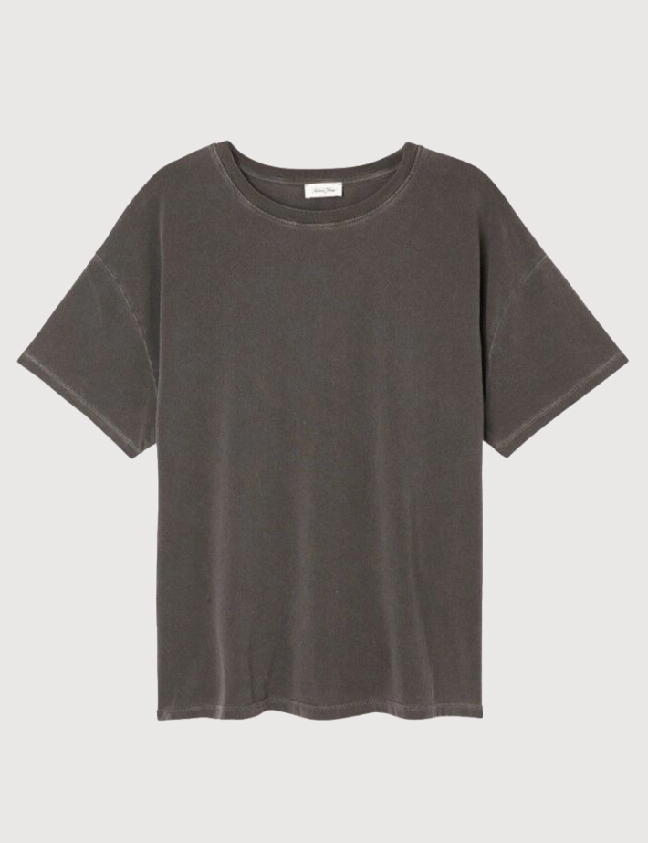 American Vintage T-shirt Femme Col U Pymaz Carbone Vintage