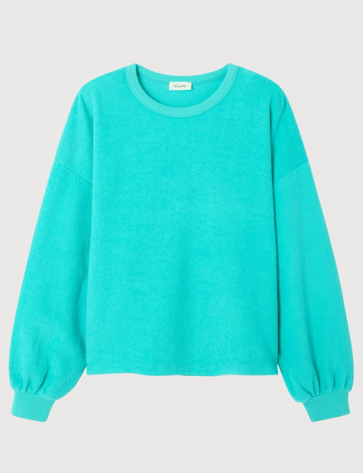 American Vintage Sweat Droit Femme Col Rond Bobypark Turquoise