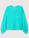 American Vintage Sweat Droit Femme Col Rond Bobypark Turquoise