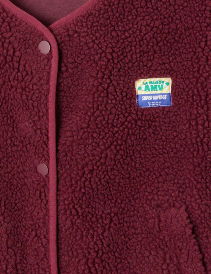American Vintage Veste Courte Sans Manches Femme Hoktown Bordeaux Chiné - 4