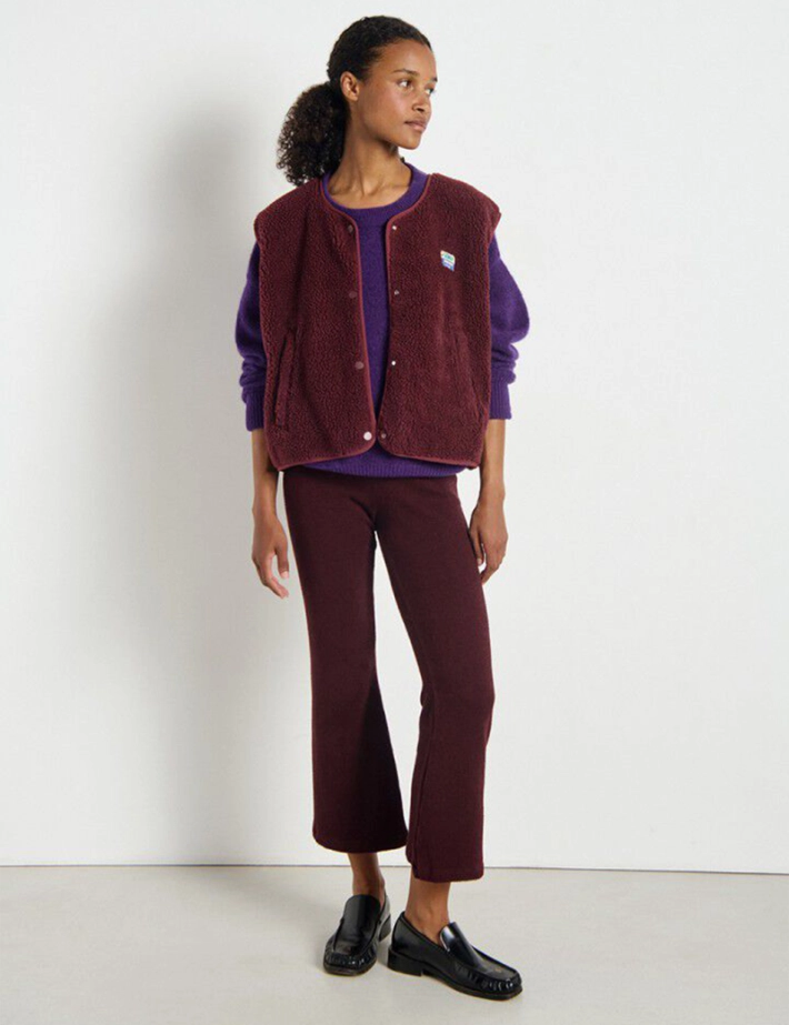American Vintage Veste Courte Sans Manches Femme Hoktown Bordeaux Chiné - 7