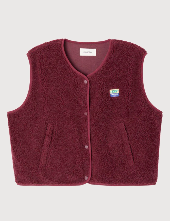 American Vintage Veste Courte Sans Manches Femme Hoktown Bordeaux Chiné