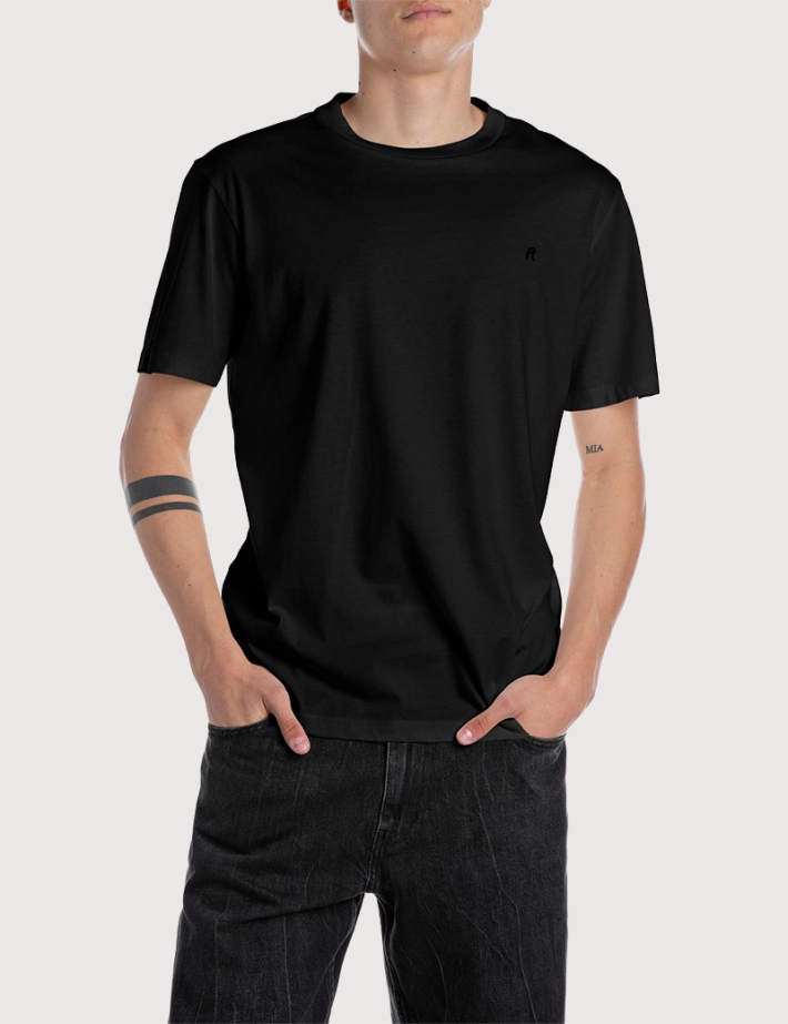 REPLAY T-Shirt Homme Manches Courtes Coupe Regular Noir 098