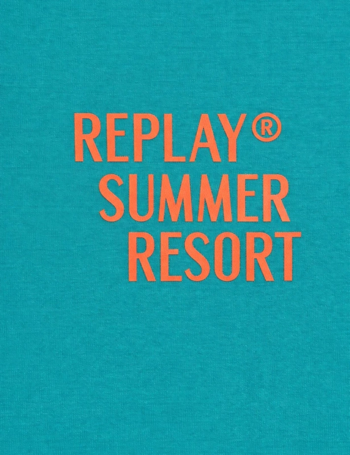 REPLAY T-Shirt Homme Manches Courtes Vert Imprimé Dos Sicilia - 3