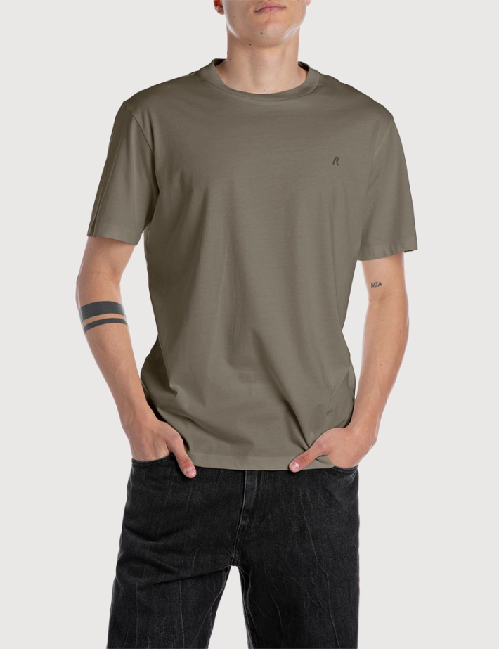 REPLAY T-Shirt Homme Manches Courtes Coupe Regular Kaki 759