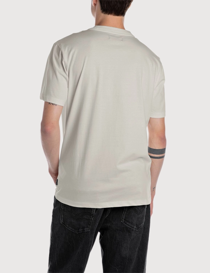 REPLAY T-Shirt Homme Manches Courtes Coupe Regular Beige 858