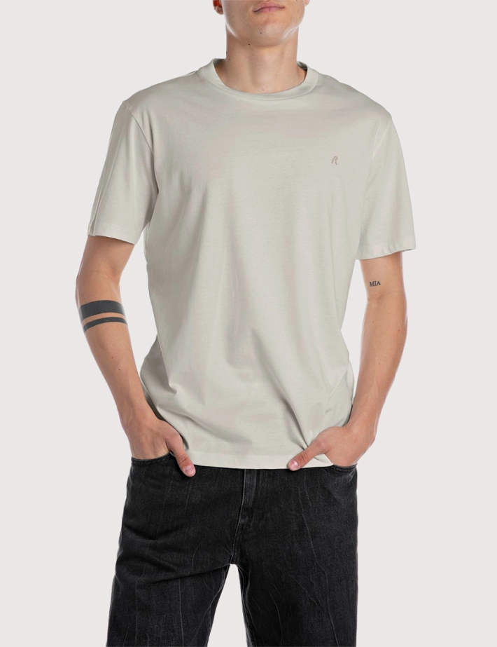 REPLAY T-Shirt Homme Manches Courtes Coupe Regular Beige 858 - 2