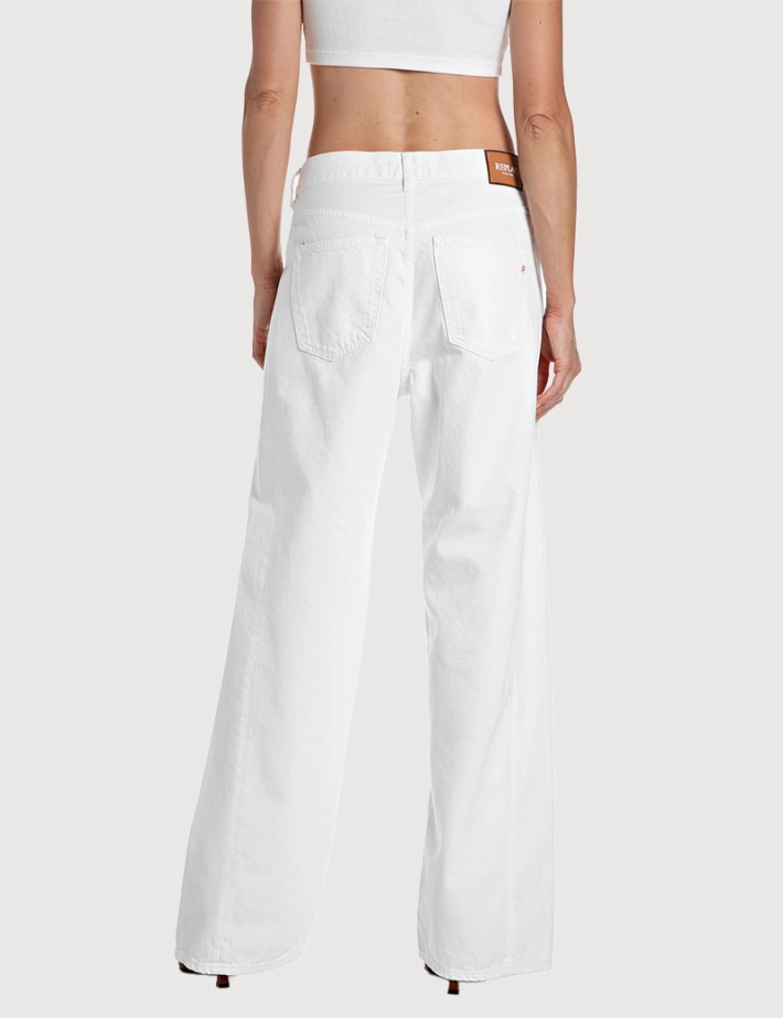 REPLAY Jean Femme Baggy Narja Blanc 011 - 2