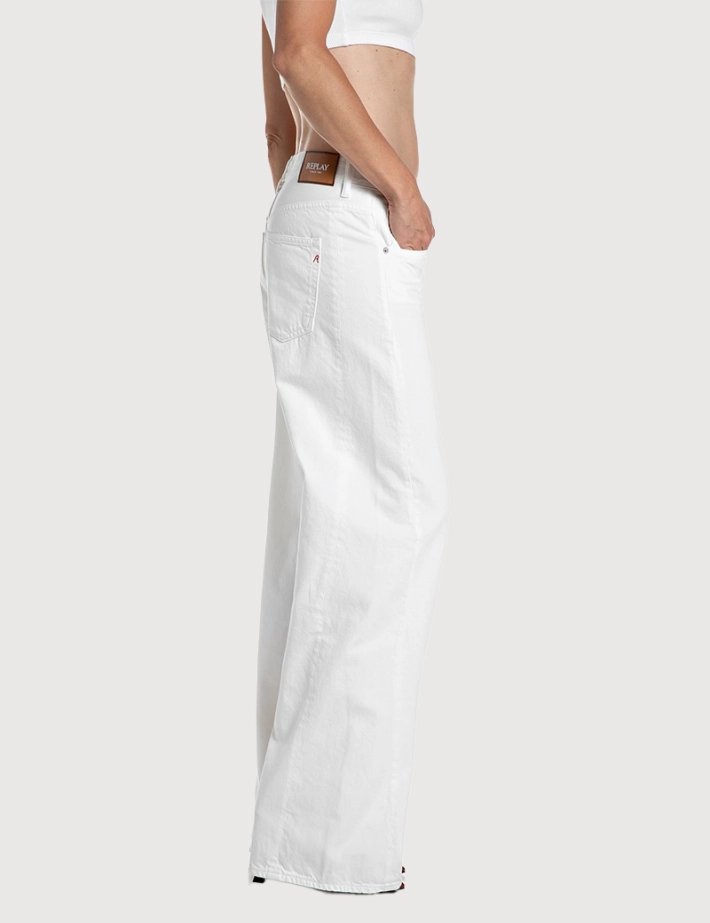 REPLAY Jean Femme Baggy Narja Blanc 011 - 3