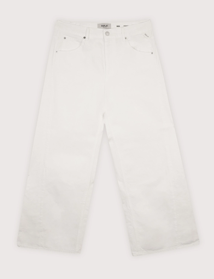 REPLAY Jean Femme Baggy Narja Blanc 011 - 5