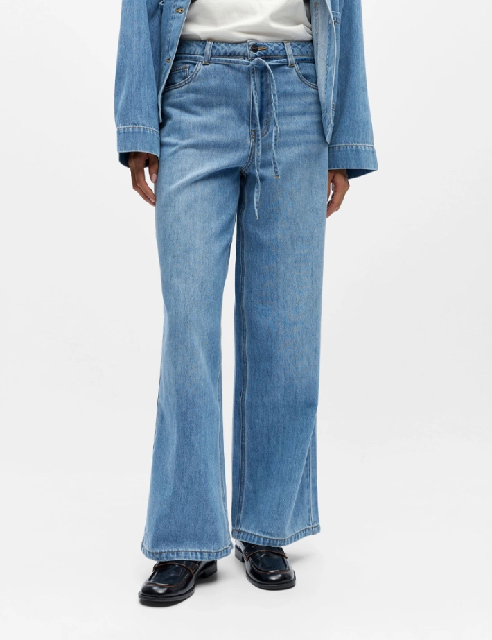 OBJECT Pantalon Femme Rosie Large Bleu Clair Denim - 2
