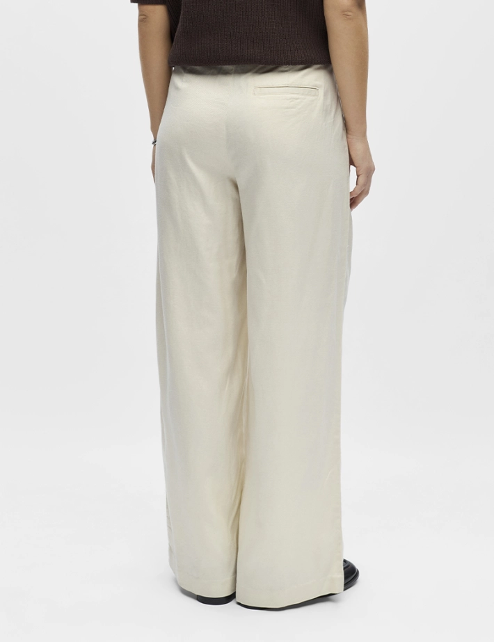 OBJECT Pantalon Femme Large Tuba Beige - 3